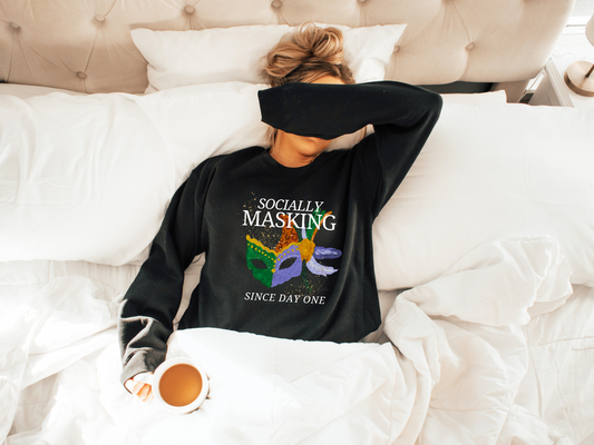 Socially Masking Crewneck Sweatshirt - Neurodivergent Awareness Design