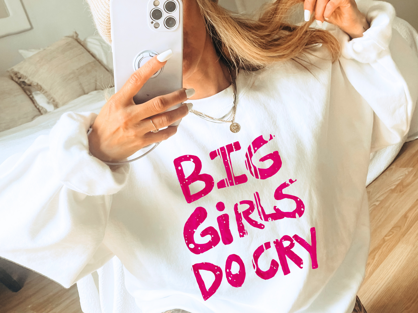 Big Girls Do Cry Crewneck Sweatshirt - Mental Health Graphic Tee