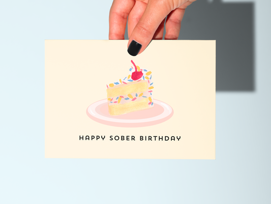 Sober Birthday Handmade Support Greeting Card