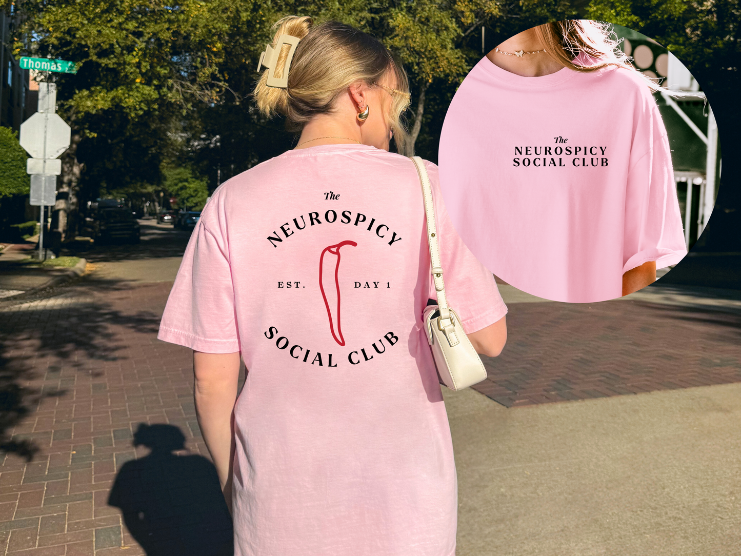 Comfort Colors® Neurospicy Social Club T-Shirt - Funny Neurodivergent Graphic Front & Back Tee