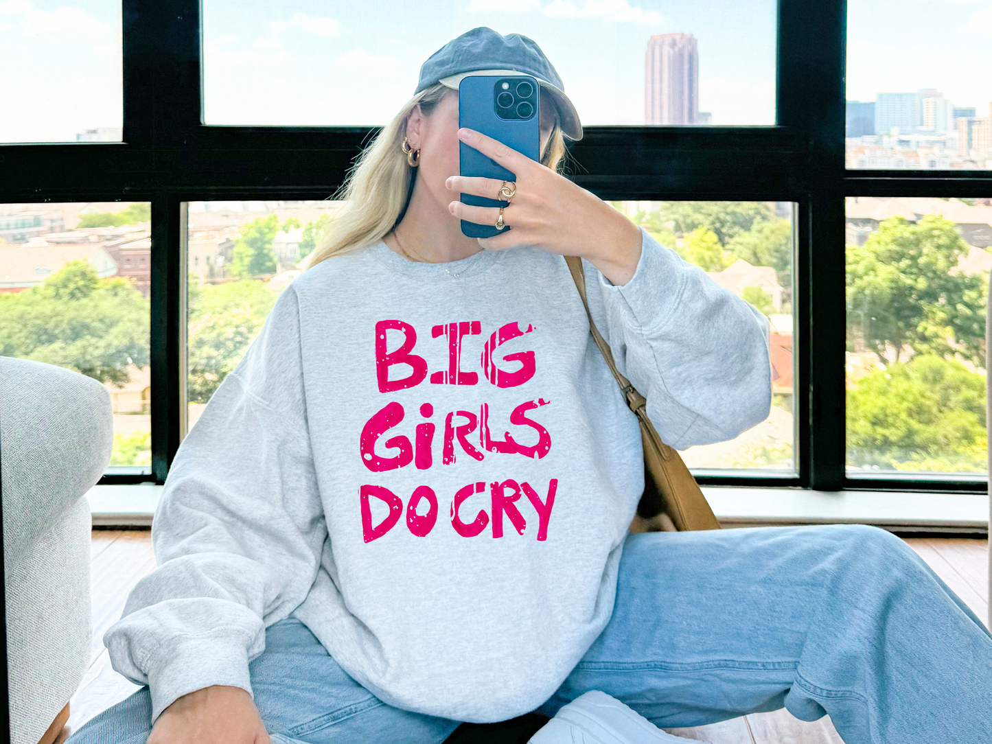 Big Girls Do Cry Crewneck Sweatshirt - Mental Health Graphic Tee