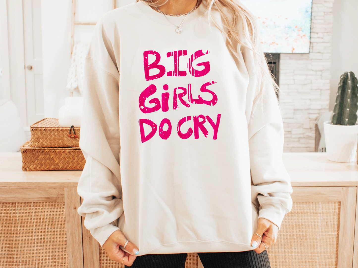 Big Girls Do Cry Crewneck Sweatshirt - Mental Health Graphic Tee