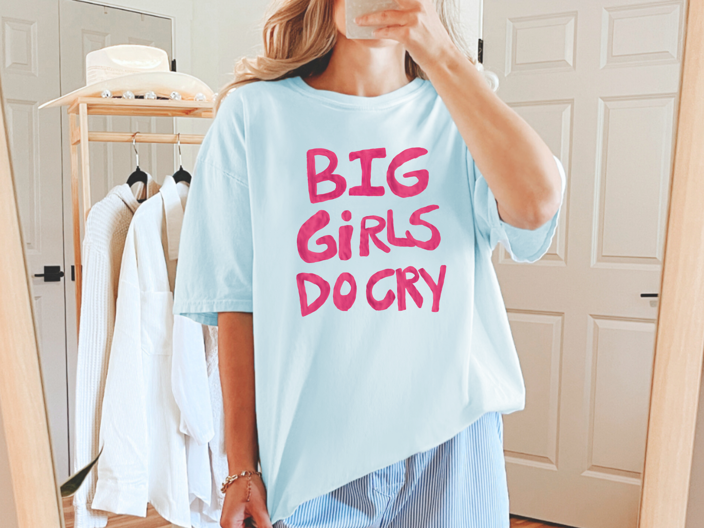 Comfort Colors® "Big Girls Do Cry" T-Shirt - Graphic Tee with Hand-Painted Text Design