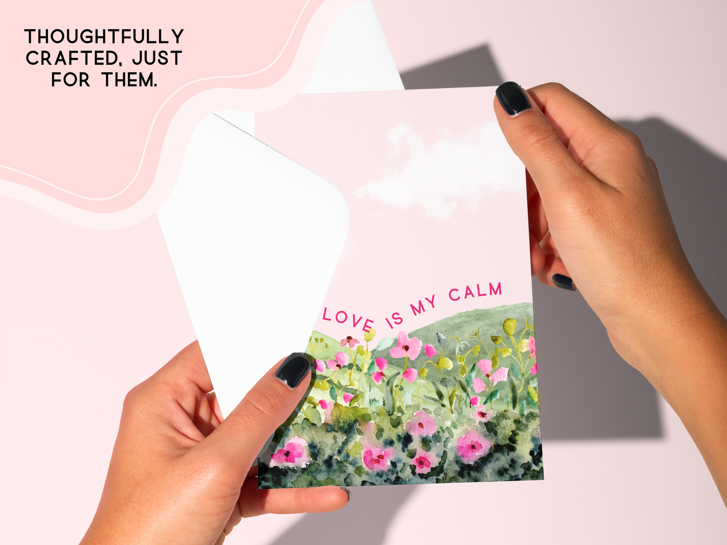 Romantic Watercolor Love Card – ‘Your Love is My Calm’ Valentine's Greeting