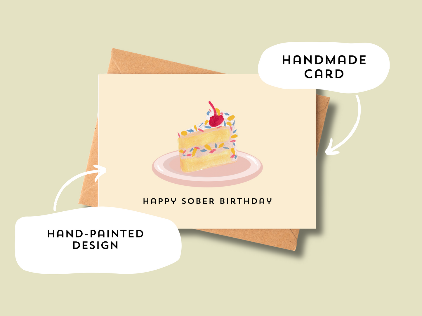 Sober Birthday Handmade Support Greeting Card