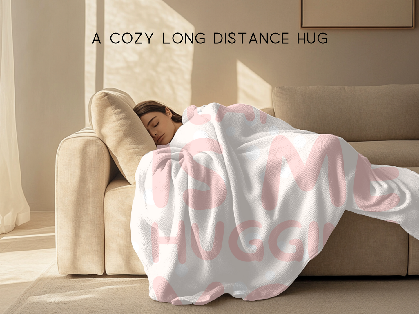 Sentimental Long-Distance Hug Soft Throw Blanket – 60"x80" Modern Decor & Emotional Gift