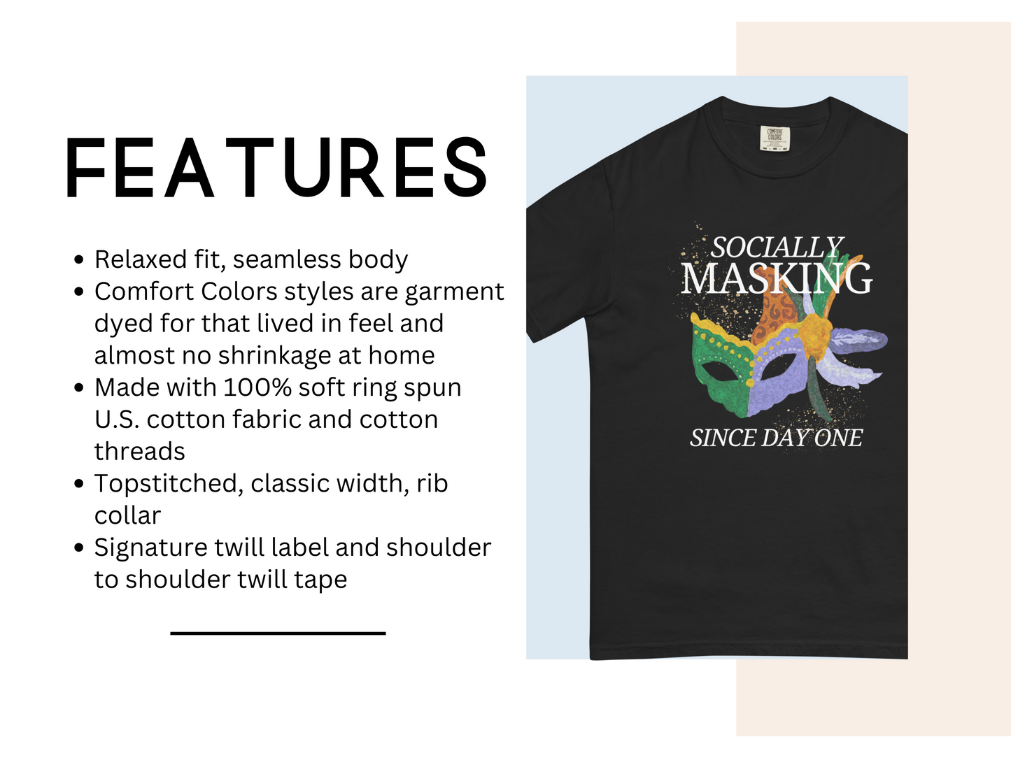 Comfort Colors® "Socially Masking" T-Shirt - Autism Awareness Unisex Tee