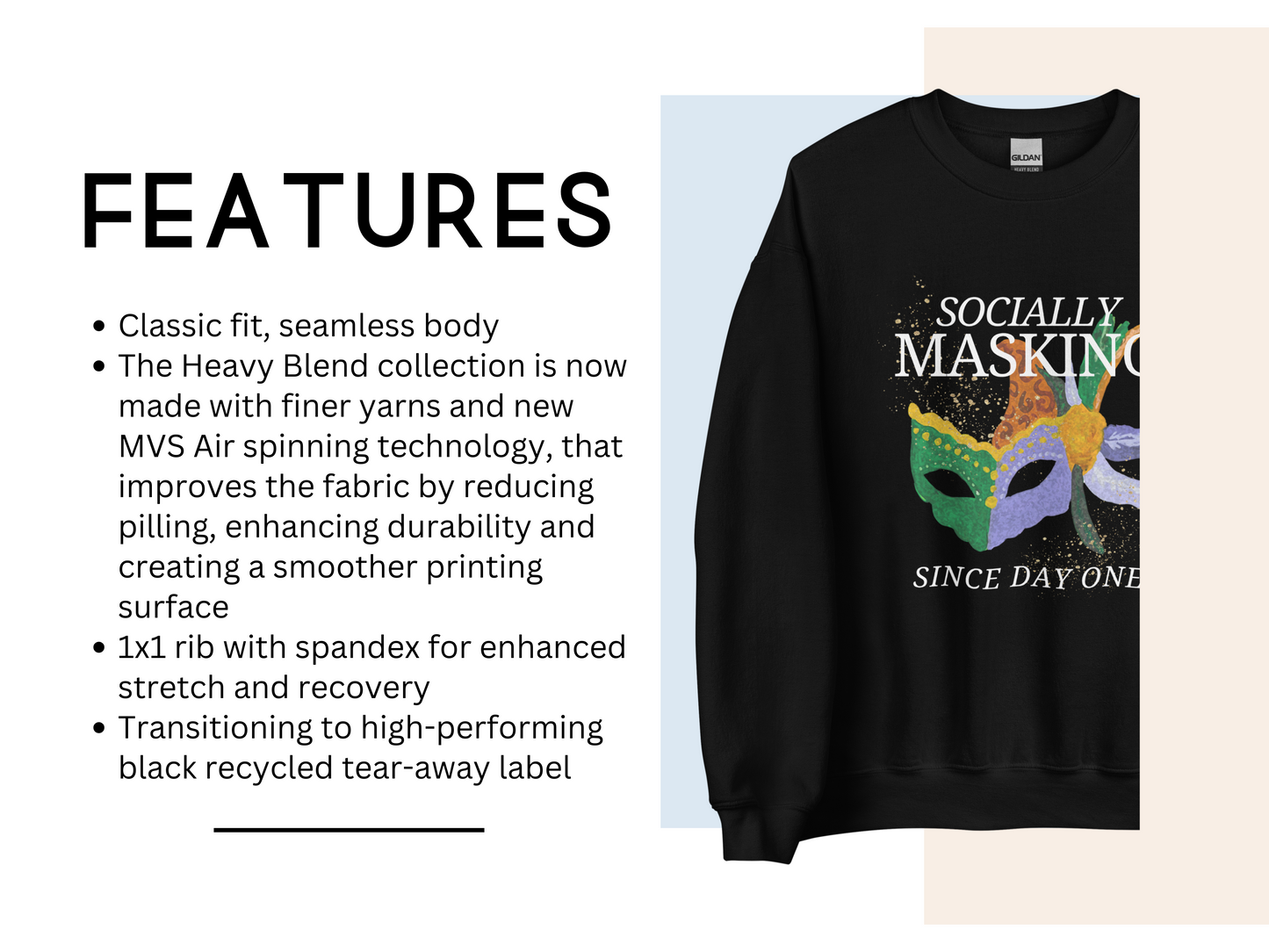 Socially Masking Crewneck Sweatshirt - Neurodivergent Awareness Design