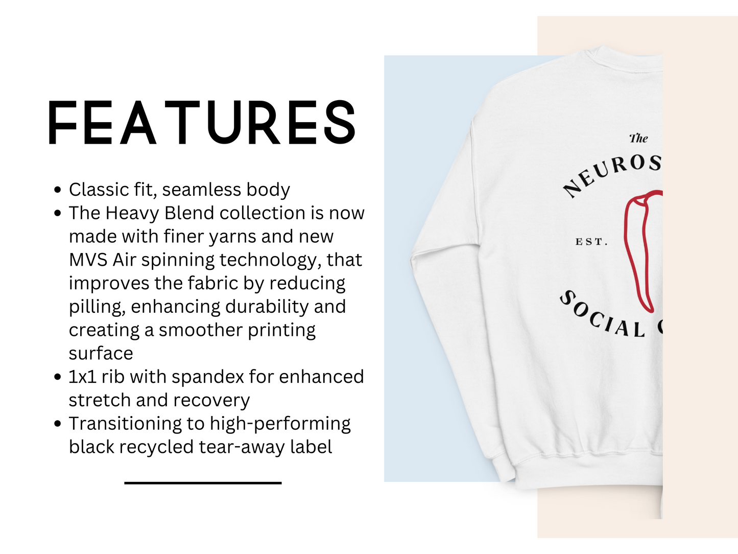 Neurospicy Social Club Crewneck Sweatshirt - Funny & Neurodivergent-Inspired Front & Back Tee