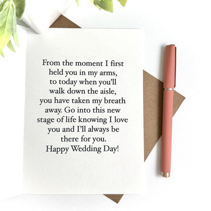 To Daughter From Mom on Wedding Day Greeting Card